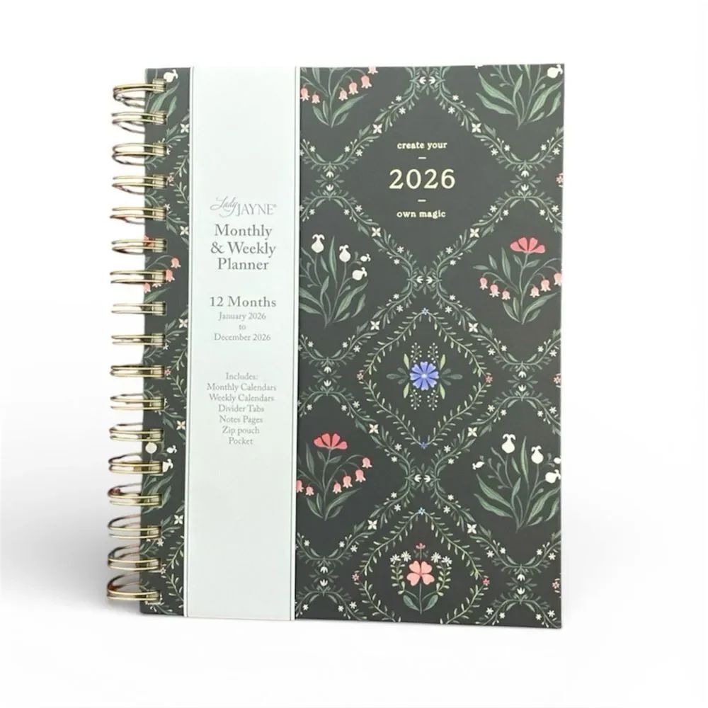 Lady Jayne Floral 2026 Monthly & Weekly Planner – NWT